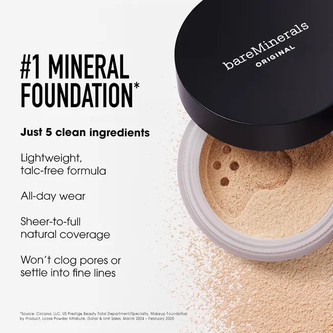 bareMinerals Original Matte Loose Powder Foundation — cleanest natural foundation Ireland