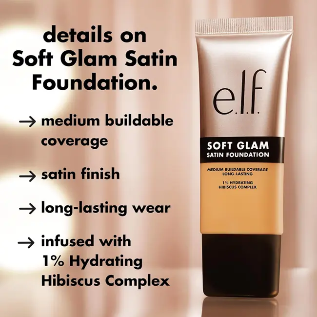 e.l.f. Soft Glam Satin Foundation — clean dewy foundation Ireland