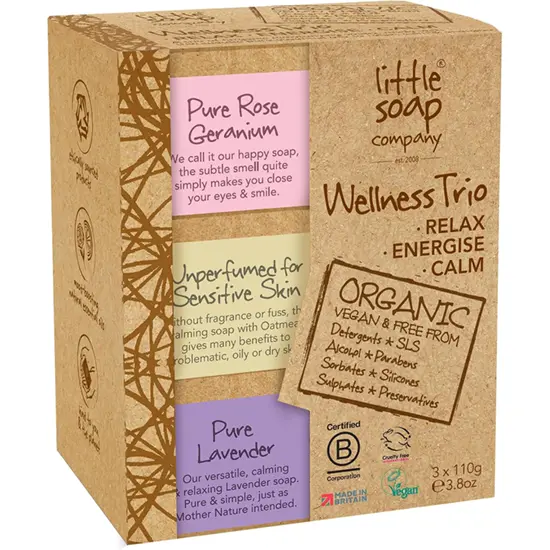 Little Soap Company Organic Wellness Trio Soap Gift Set