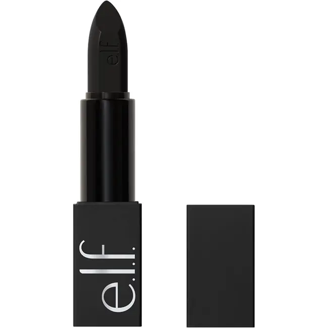 e.l.f. O Face Satin Lipstick All Night black — Halloween black lip Ireland