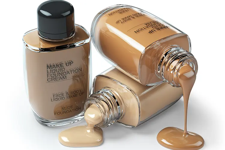 Clean foundation picks for mature skin — flat lay