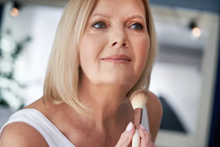 Skin prep before primer application — mature skin