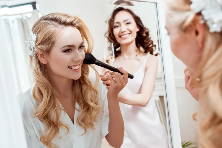 Bridal makeup Ireland — bride getting ready on her wedding day